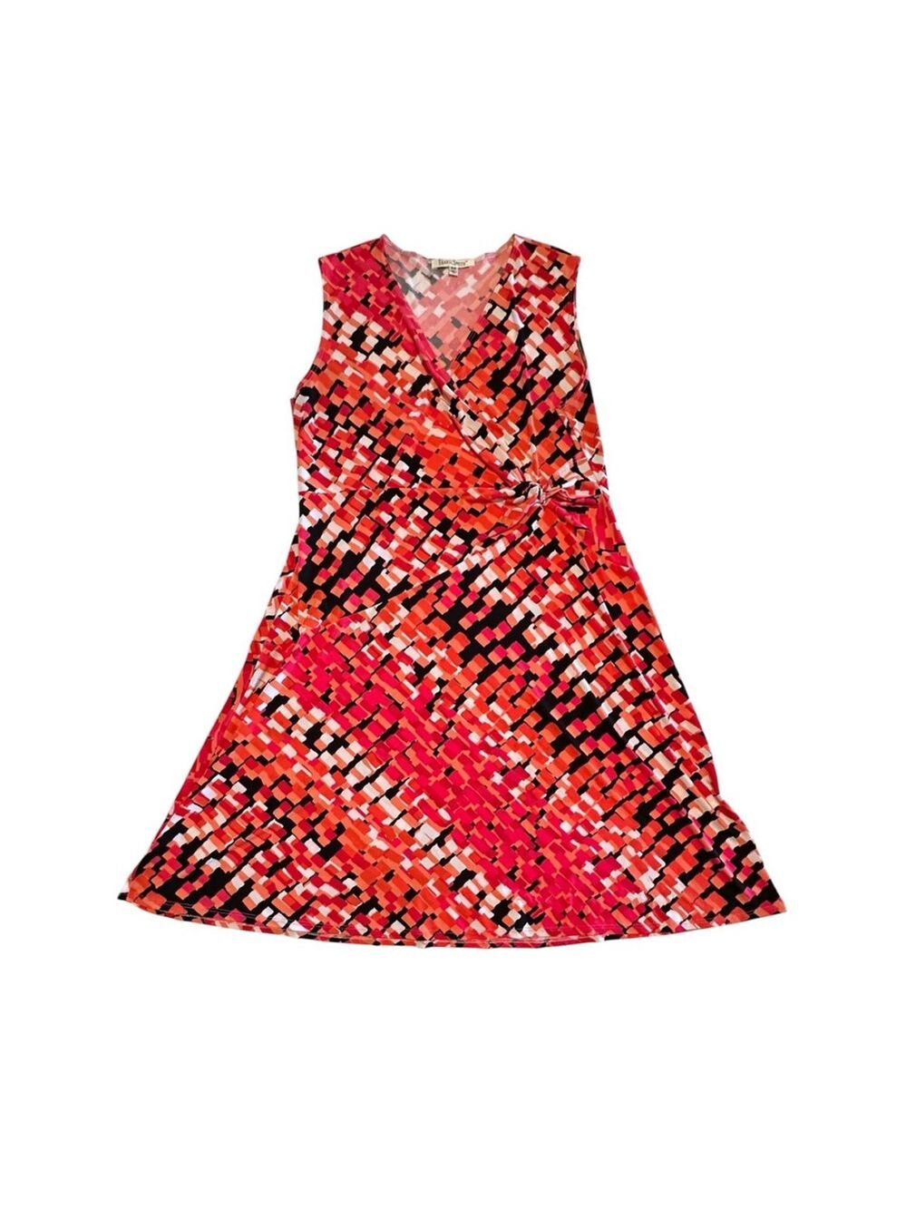 Travel Smith Surplice Bodice Sleeveless Shift Dress Womens XLP PETITE Geometric - Picture 11 of 17